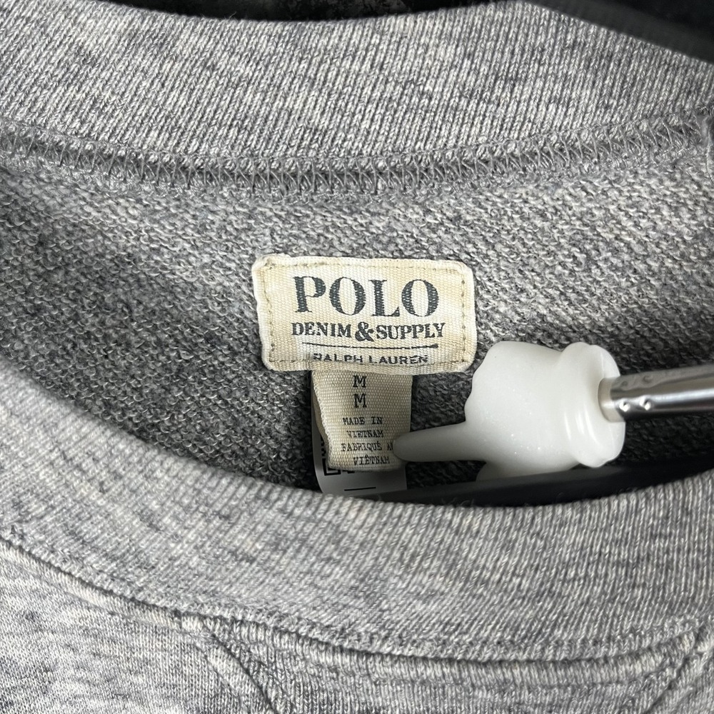 Polo Ralph Lauren Women's Grey Vtg USA Polo Bear Sweatshirt Medium - Picture 3 of 7